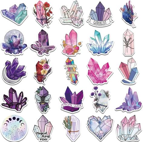 handdrawnsticker #sustainablestickers #sticke Sticker Design Ideas, Crystals Stickers, School Stickers Labels, Printable Sticker Sheets, Crystal Stickers, Black And White Stickers, Sticker Storage, Kids Scrapbook, Sticker Packs