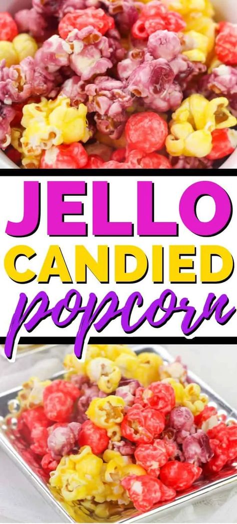 How To Color Popcorn, How To Dye Popcorn, Jolly Rancher Popcorn, Candied Popcorn Easy, Candied Popcorn Recipe Corn Syrup, Color Popcorn Diy How To Make, Fun Popcorn Ideas, How To Make Colored Popcorn, Colored Popcorn Recipe Easy