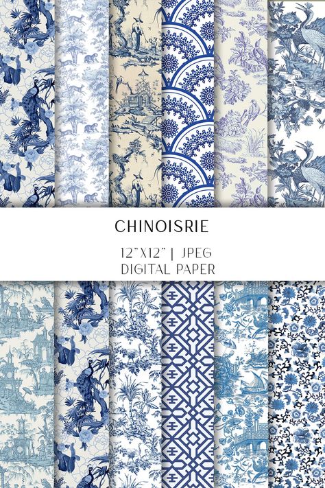 DOWNLOAD this beautiful set of 12 Chinoiserie Digital paper click on this link : Tiktok Decor, Cny Design, Chinoiserie Patterns, Egyptian Motifs, Dutch Blue, Porcelain Art, Chinese Patterns, Folk Art Painting, Dream Home Design