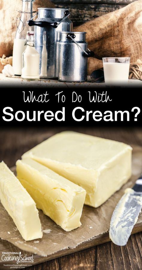 So you’ve learned how to make homemade cultured cream, but what do you do when the cream on top of your raw milk goes sour? I have good news for you! Raw milk and cream *sour* rather than go bad -- so you don't have to throw it out! Here's what to do with soured cream. #homemade #sour #cream #sourcream #recipe #raw Sour Milk Recipes, Raw Cream, Yogurt Homemade, Fermented Recipes, Make Sour Cream, Coconut Milk Yogurt, Korean Kimchi, Making Butter, Sour Cream Recipes