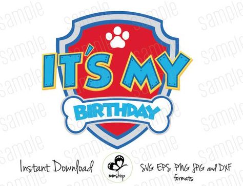 Paw Patrol Printables Free, Paw Patrol Centerpiece, Paw Patrol Badge, Happy Birthday Leo, Paw Patrol Printables, Paw Birthday, Paw Patrol Birthday Theme, Paw Patrol Decorations, Baby Messages