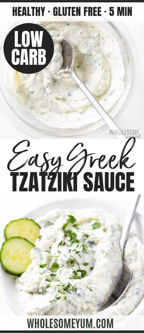 Make Tzatziki Sauce, Greek Tzatziki Sauce, Dips Appetizers, Greek Tzatziki, Tzatziki Sauce Recipe, Homemade Tzatziki Sauce, Tzatziki Recipes, Keto Sauces, Homemade Tzatziki