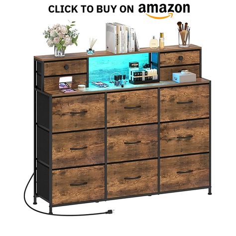 Rustic Dresser with Charging Station and LED Lights Large 13 Drawers Dresser Fabric Chest of Drawers for Bedroom Living Room Hallway Entryway Closets Sturdy Frame Wood Top Brown

#homedesign #homedecor #housedesign #housedecor #room #roomdecor #roomdesign #interior #design #home #house #furniture #decor #bedroom #kitchen #livingroom Drawers For Bedroom, Rustic Dresser, Entryway Closet, Drawers Dresser, Hallway Entryway, Fabric Drawers, Living Room Hallway, Bedroom Furniture Dresser, Frame Wood