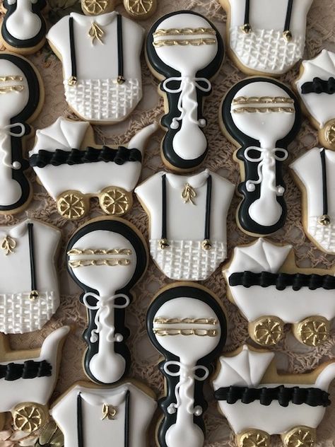 Baby Shower Roaring 20s Baby Shower Theme, Black Theme Baby Shower Ideas, Little Gentleman Baby Shower Ideas, Black And Gold Baby Shower Ideas, New Year New Baby Shower Ideas, Dark Baby Shower Ideas, Black Baby Shower Theme, Poppin Bottles Baby Shower Theme, Black And White Baby Shower Ideas