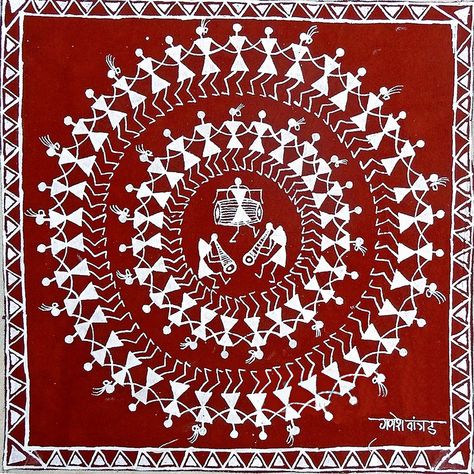 warli painting Warli Paintings, Colorful Art Paintings, Worli Painting, Quilling Flower Designs, Warli Painting, Loki Wallpaper, Gond Painting, Ganesh Art Paintings, Warli Art