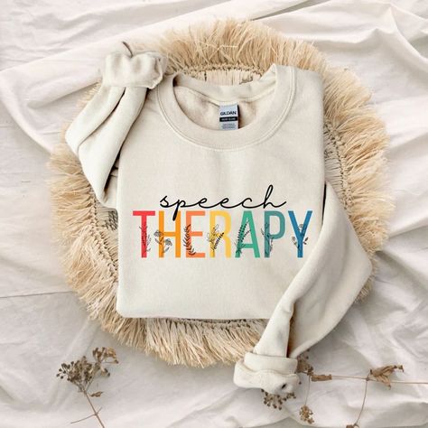 Speech Therapy SLP Crewneck Minimalist Wildflowers Speech - Etsy South Africa Job Announcement, Physical Therapy Gifts, Physical Therapist Assistant, Therapy Gift, Grad Gifts, Occupational Therapy, Speech And Language, Physical Therapy, Speech Therapy