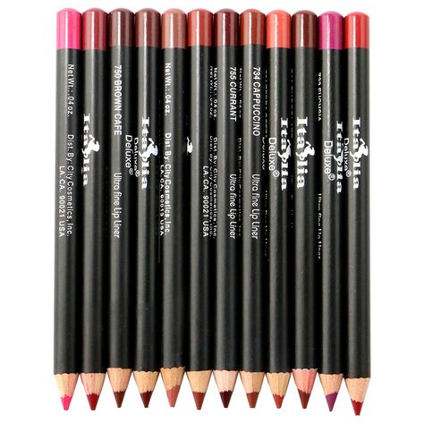 Italia Lip Liner, Lip Liner Collection, Italia Deluxe, Lip Liner Set, Lip Colours, Colored Pencil Portrait, Makeup Shades, Lip Liners, Gift Inspo