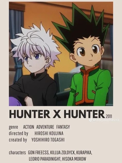 Hunter X Hunter Minimalist, Genre Posters, Yoshihiro Togashi, Poster Anime, Anime Wall, Simple Designs To Draw, Anime Room, Poster Room, Action Adventure