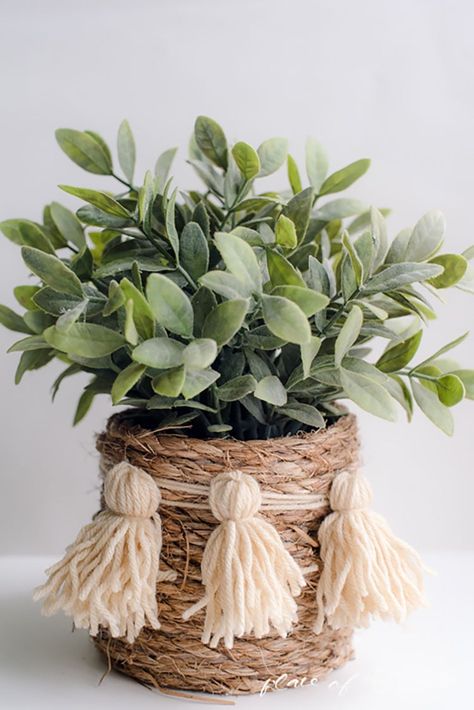 Diy Rope Design, Diy Rope Basket, Rope Projects, Rope Diy, Dollar Store Hacks, Deco Nature, Rope Crafts Diy, Work Diy, Diy Dollar Store Crafts