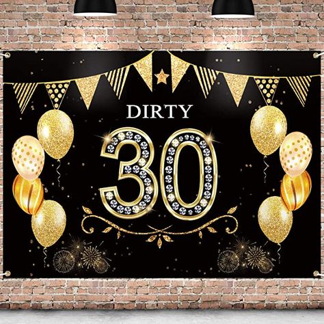 Thirty Birthday Decorations, Thirty Birthday, Dirty 30, Banner Background, Star Party, Hollywood Walk Of Fame Star, Decorations Party, 30th Birthday Parties, Banner Backdrop