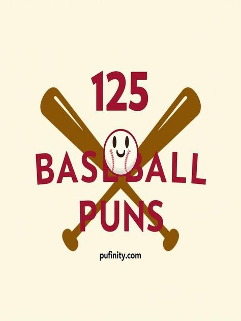 baseball puns Baseball Puns Funny, Sports Signs For Games, Baseball Puns, Baseball Humor, Funny Sports, Sports Signs, The Outfield, Perfect Game, Pitch Perfect