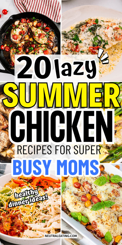 easy summer dinner ideas with chicken for busy weeknights or date night dinner party menu Healthy Summer Chicken Recipes, Summer Recipes With Chicken, Easy Chicken Summer Dinner Recipes, Summer Recipes Dinner Easy Chicken, Easy Summer Chicken Recipes Dinners, Healthy Chicken Meals Dinner Ideas, Summer Dinner Recipes Kid Friendly, Quick Dinner Ideas For Family Chicken, Quick Summer Dinner Ideas Families