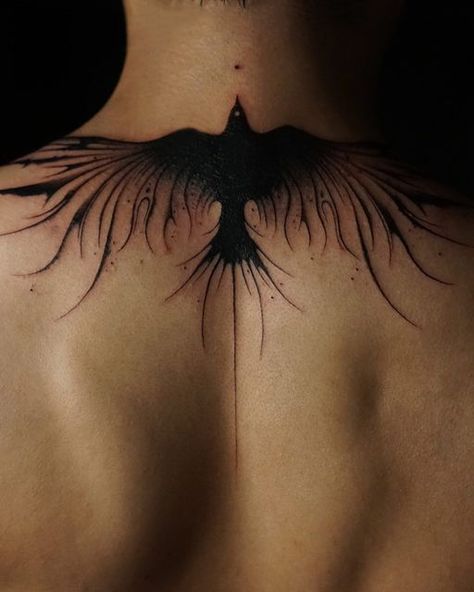 Crow Tattoo For Men, Chest Neck Tattoo, Dragon Sleeve Tattoos, Back Of Neck Tattoo, Mens Shoulder Tattoo, Crow Tattoo, Flower Tattoo Shoulder, Back Tattoos For Guys, Stylist Tattoos