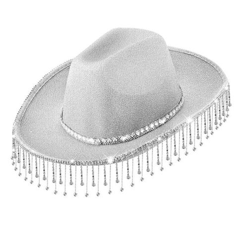 Glittering Cowboy Hat Rhinestones Fringed Brimmed Hat Women Photography Headgear Features: Stand outfrom the crowd with this stylish cowboy hat adorned with sparkling rhinestones and trendy tassels. Made from great quality fabric, this hat is not only comfortable but also durable, ensuring long lasting wear. Designed for fashion forward women andindividuals who appreciate accessories. Perfect for various occasions such as travel, shopping, and parties, this hat can be paired with casual or summer outfits effortless. Expressing your unique style and make a statement with this eye catching hat that combines elegant with a touch of edginess. Specifications: Product Dimension: Approx. Hoods size 55-60cm/21.65-23.62inch Material: Fabric Style Option: Pink/Silver/Black Package Includes: 1x Rhine Silver Cowgirl Hat, Diamond Cowgirl, Party Wear For Women, Office Area, Brimmed Hat, Women Photography, Chappell Roan, Cowgirl Hat, Travel Shopping