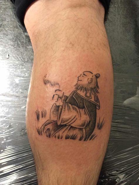 Uncle Iroh Tattoo, Last Airbender Tattoo, Avatar The Last Airbender Tattoo, Iroh Avatar, Airbender Tattoo, Atla Tattoo, Avatar Tattoo, Uncle Iroh, Elements Tattoo