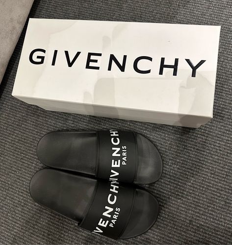 Shop Men's Rubber Logo Slides - Steel - … and other curated products on LTK, the easiest way to shop everything from your favorite creators. Luxury Black Slides For Streetwear, Luxury Modern Men's Slides, Givenchy Slides Men, Givenchy 4g Sandals, Luxury Black Synthetic Slides, Givenchy Paris, Flat Mules, Givenchy, Slides