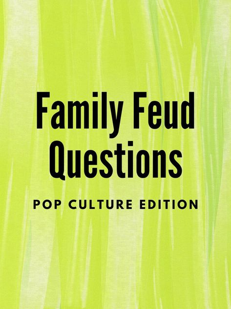 Family Feud is a great game for family and friends of all ages. You can play at work, parties, or your home. Here is a list of playable and funny pop culture Family Feud questions. Family Feud Game Questions, Bible Family Feud, Family Feud Questions, Family Olympics, Scout Games, Family Togetherness, Family Feud Game, Reunion Games, Work Parties