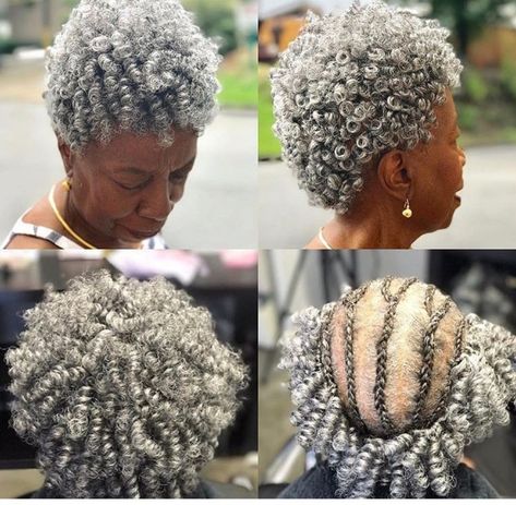 Curly Crochet Hair Styles Short, Natural Hair Styles Short, Short Crochet Braids, Short Crochet, Black Hair Short Cuts, Curly Crochet Hair Styles, Crochet Hair Extensions, Beautiful Gray Hair, Crochet Twist