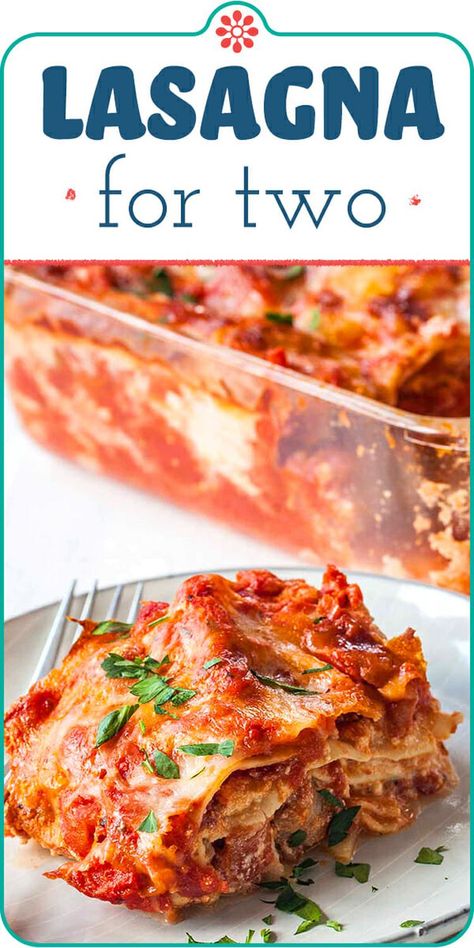 Loaf Pan Lasagna for Two Recipe Weeknight Lasagna, Loaf Pan Lasagna, Lasagna With Sausage, Lasagna For Two, Pan Lasagna, Single Serve Meals, Recipe For 1, Easy Meals For Two, Single Serving Recipes