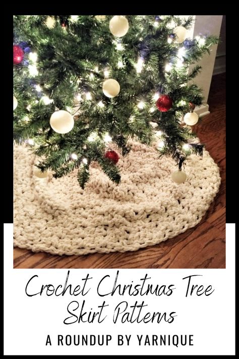 Looking for the best crochet Christmas tree skirt patterns? Got you covered with 21 free crochet patterns to jazz up your Christmas decor this year. #yarnique #christmascrochetpattern #freecrochetpatterns Christmas Tree Skirt Patterns, Farmhouse Christmas Tree Skirt, Tree Skirt Crochet Pattern, Tree Skirt Crochet, Crochet Christmas Tree Skirt, Farmhouse Christmas Tree Skirts, Christmas Tree Skirt Crochet Pattern, Skirt Crochet Pattern, Crochet Tree Skirt