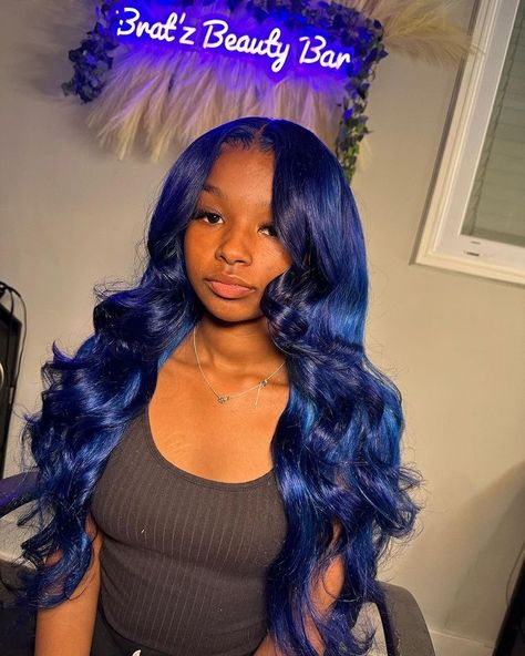 Dark Blue Wigs For Black Women, Blue Lace Front Wig, Blue Wig, Lace Front Human Hair, Human Hair Wig, Wigs For Black Women, Hair Wig, Body Wave, Blue Lace