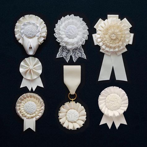 Keisuke&Mizuho Takazawa (@whytrophy) • Instagram photos and videos Bucket List Craft, Rosette Ribbon, Award Ribbons, Award Ribbon, Fancy Bows, Paper Rosettes, Ribbon Rosettes, Ribbon Crafts Diy, Fabric Brooch