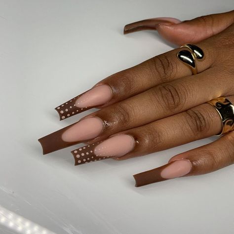 @nailsbypreshayy on Instagram: “🤎 • • ~ Mocha & Velvet Matte Top Coat from @uhcrylicpowda 💵 Code : PRESHAY15 ~ Cover Blush from @shopplugd 💵 Code : PRESHAY10 OCTOBER…” Brown Acrylic Nails, Long Acrylic Nail Designs, Ombre Acrylic Nails, Nails Now, Simple Acrylic Nails, Long Acrylic Nails Coffin, Acrylic Nails Coffin Pink, Long Square Acrylic Nails, Acrylic Nails Coffin Short