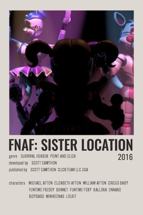 Alternative Minimalist Polaroid Poster made by me Poster For Room, Minimalist Polaroid Poster, Fnaf 5, Fnaf Sister Location, Polaroid Poster, Sister Location, Made By Me