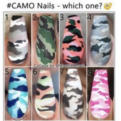 Camo Nail Art, Army Nails, Camouflage Nails, Tiger Nails, Camo Nails, Cute Acrylic Nail Designs, Pretty Nail Art Designs, Pretty Nail Art, Coffin Nails Designs