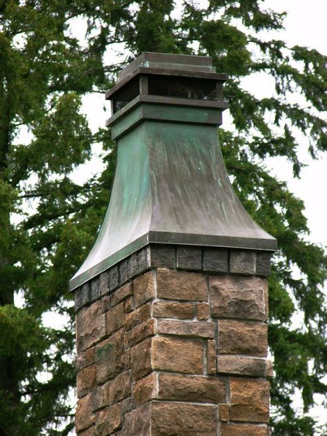 chimney caps | Chimney caps Chimney Caps Ideas, Caps Ideas, Chimney Caps, Chimney Design, Chimney Cleaning, Brick Chimney, Chimney Cap, Copper Roof, Chimney Sweep