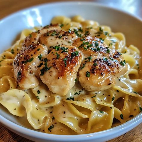 Chicken Buttered Noodles, Chicken Medallions Recipes, Creamy Peanut-lime Chicken With Noodles, Chicken With Buttered Noodles, Chicken Medallions, Chicken Udon Noodles, Buttered Noodles Recipe, Boneless Skinless Chicken Breast Recipes, Chicken Udon