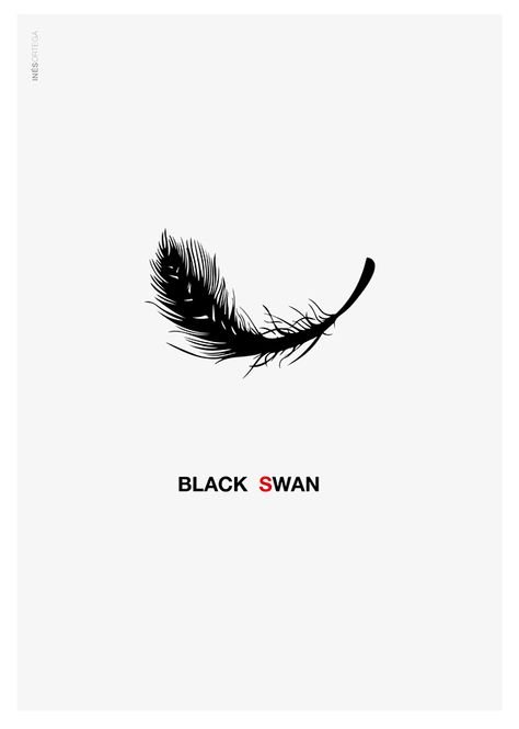 Black Swan (2010) ~ Minimal Movie Poster by Ines Ortega San Miguel #amusementphile Black Swan Tattoo Movie, Black Swan Movie Tattoo, Swan Feather Tattoo, Black Swan Logo, Black Swan Tattoo, Black Swan Movie, Black Swan 2010, Swan Tattoo, Feather Logo