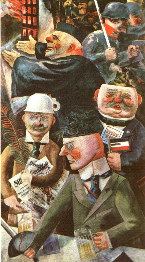 "The pillars of society", by George Grosz   (Almost a hundred years and the world   hasn't changed that much) Ludwig Meidner, Dadaism Art, John Heartfield, Weimar Germany, Otto Dix, Degenerate Art, George Grosz, New Objectivity, Kurt Schwitters