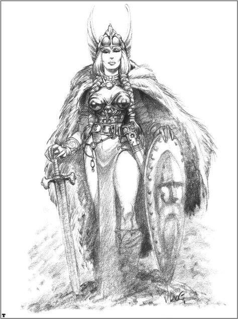 Mike Ploog, Valkyrie Tattoo, Fantasy Heroes, White Artwork, Fantasy Artwork, Comic Artist, A Drawing, Art Sketchbook, Cool Artwork