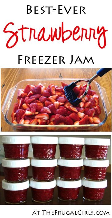 Easy Freezer Jam, Strawberry Freezer Jam Recipe, Freezer Jams, Sugar Ball, Strawberry Freezer Jam, Freezer Jam Recipes, Gifts In A Jar, Strawberry Jam Recipe, Jam Recipes Homemade