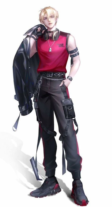 Edgy Male Outfits, Cyberpunk Outfit Male, How To Draw Pants, Anime Fashion Outfits, Sleeveless Top Outfit, Chinese Website, Boys Aesthetic Outfits, Aesthetic Male Outfits, Cyberpunk Outfit