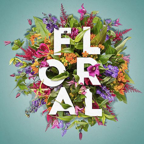 How to Create a Layered Floral Typography Text Effect in Adobe Photoshop Flower Typography, Flower Text, Photoshop Tutorial Graphics, Floral Typography, Adobe Photoshop Design, Photoshop Text Effects, Typography Images, Photoshop Text, Web Design Tutorials