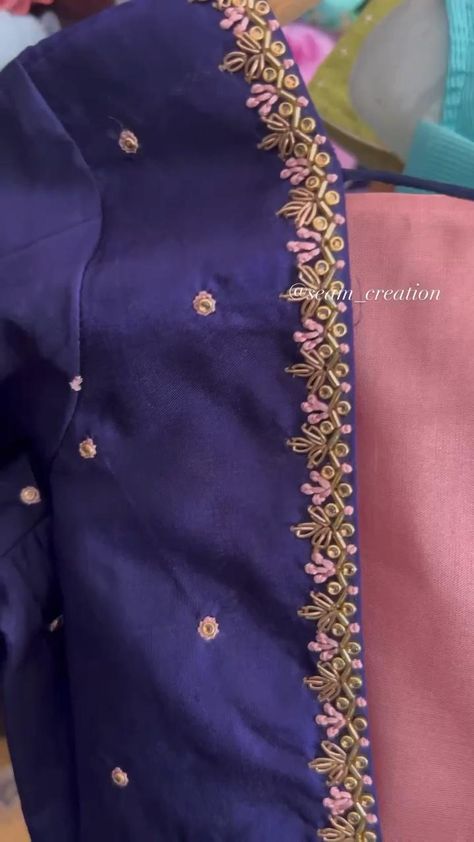 Blouse Machine Work Designs, Pink Colour Blouse Designs, Hand Work Blouse Design For Silk Saree, Simple Ariwork Blouse, Simple Blouse Work Designs, Machine Work Blouse Designs, Simple Hand Work Blouse Designs, Simple Work Blouse Designs, Simple Embroidery Designs Blouse