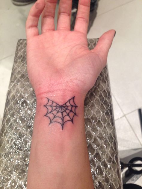 Spider Web Tattoo - Starlight Tattoo shop - Las Vegas. NV Spiderweb Wrist Tattoo, Spider Web Tattoo Under Armpit, Spider Web Tattoo Shaded, Spider Web Wrist Tattoo, Armpit Spider Web Tattoo, Spider Web Tattoo Armpit, Cobweb Tattoo, Starlight Tattoo, Webbed Hands