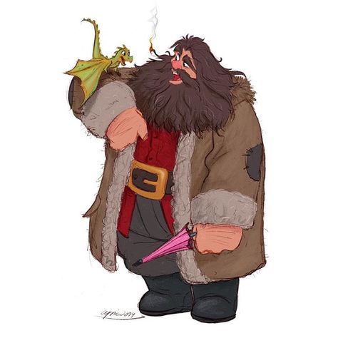 Here is the colored version of Hagrid with his little Babydragon Norbert 😊Hope you like them! SWIPE TO SEE THE WHOLE PICTURE. 😉 . . . . . .… Art Harry Potter, Rubeus Hagrid, Harry Potter Items, Harry Potter Illustrations, Shrink Art, Harry Potter Obsession, Wizarding World Of Harry Potter, Harry Potter Fan Art, Harry Potter Art