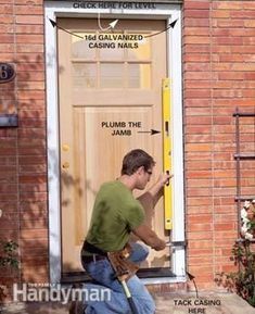 DIY techniques for a weathertight exterior door installation Change Door, Replace Exterior Door, Basic Carpentry, Installing Exterior Door, Prehung Exterior Door, Waterproof Foundation, Framing Construction, Prehung Doors, Brick Molding