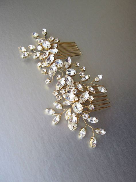 Floral Hair Vine, Crystal Comb, Hair Vine Bridal, Wedding Aesthetics, Crystal Hair Vine, Crystal Hair Comb, Bridal Comb, Comb Hair, Bridal Hair Vine