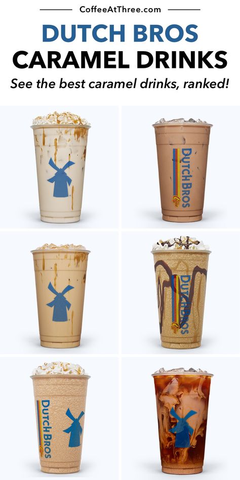 Dutchbros Drinks Coffee, Valentines Drinks, Dutch Bros Secret Menu, Frozen Coffee Drinks, Caffeinated Drinks, Dutch Brothers, Caramel Drinks, 2024 Stickers, Dutch Bros Drinks