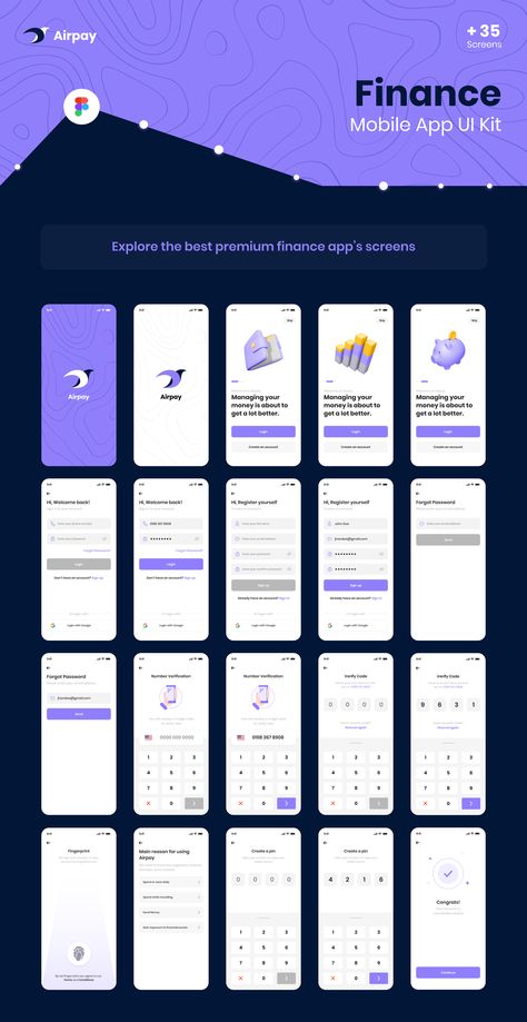 E Wallet App Ui, Banking App Ui Design, Finance App Ui Design, Bank App Design, Banking App Ui, Onboarding App, Onboarding Ui, Desain Ux, Investment App