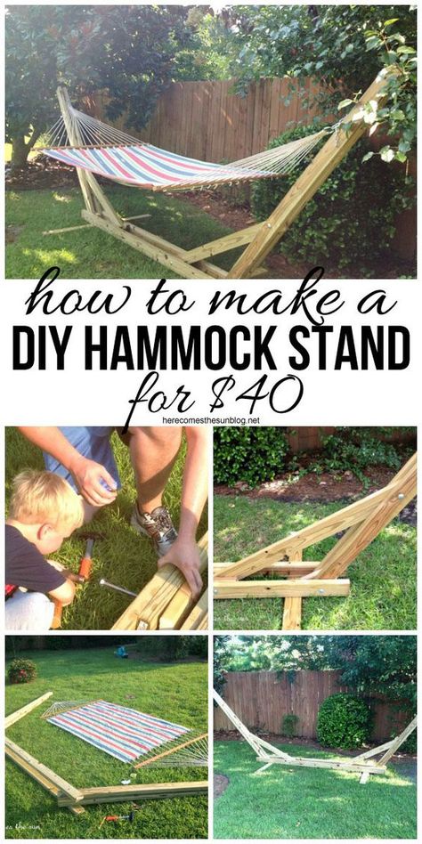 Diy Hammock Stand, Backyard Hammock, Diy Hammock, Hammock Stand, Backyard Diy Projects, Have Inspiration, Wood Plans, Weekend Projects, Backyard Projects