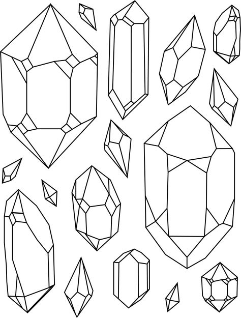 Crystals promote the flow of good energy and help to filter out the negative energy. They also are known for their cleansing, healing, and protection qualities! This geometric crystal print is the perfect gift for anyone looking for good vibes in their space, and is a neutral piece that can be framed or hung anywhere. Flowing Tattoos, Crystal Cluster Drawing, Crystal Print, Diamond Illustration, Molecule Tattoo, Native Tattoos, Crystals Print, Geometric Crystal, Crystal Drawing