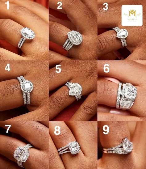 Which ring in this stunning set catches your eye!? Solitaire Wedding Ring Set, Unusual Wedding Dresses, Big Wedding Rings, Wedding Portrait Poses, Unusual Wedding, Cute Engagement Rings, Future Engagement Rings, Beautiful Wedding Rings, Ring Trends