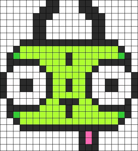 Gir Invader Zim Pixel Art, Gir Perler Bead Pattern, Gir Invader Zim Perler Beads, Emo Kandi Patterns, Invader Zim Perler Bead Patterns, Gir Pixel Art Invader Zim, Gir Kandi Pattern, Gir Perler Bead, Invader Zim Pixel Art