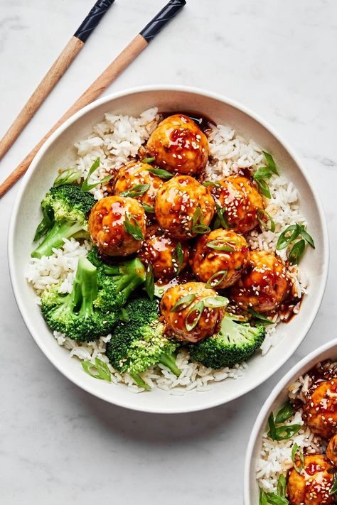 We had you at “teriyaki meatballs” and “ready in 20,” right? Teriyaki Meatball Bowls, Teriyaki Meatballs Recipe, Asian Chicken Meatballs, Teriyaki Chicken Meatballs, Teriyaki Meatballs, The Modern Proper, Modern Proper, Meatball Recipes Easy, Meatball Ingredients