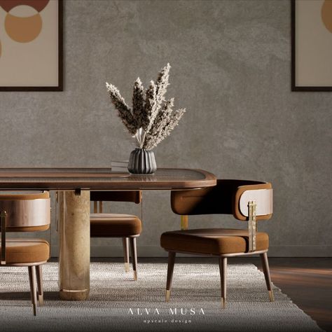 Dining Room, brown tones, Mid Century Decor Dining Room Mid Century, Furniture Graphic, Bespoke Interiors, Bar Chair, Bespoke Furniture, Furniture Styles, Bar Chairs, Beautiful Interiors, Mid Century Design